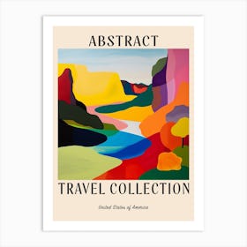 Abstract Travel Collection Poster United States Of America 3 Art Print