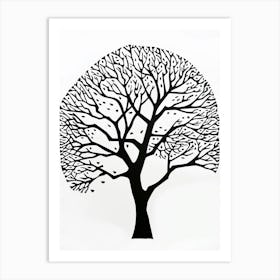 Sycamore Tree Simple Geometric Nature Stencil 2 1 Art Print