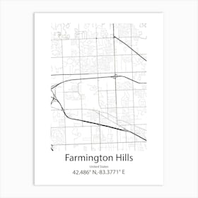 Farmington,United States Minimalist Map Art Print