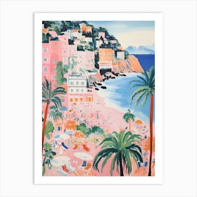 Capri   Italy Beach Club Lido Watercolour 2 Art Print