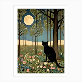 William Morris Black Cat In The Forest 27 Art Print