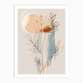 Delicate Flower - Abstract Minimal Boho Beach Art Print