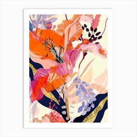 Colourful Flower Illustration Coral Bells 3 Art Print