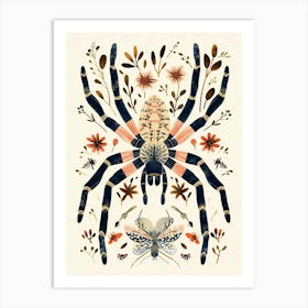 Colourful Insect Illustration Tarantula 12 Art Print