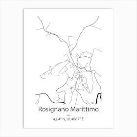 Rosignano Marittimo,Italy Minimalist Map Póster