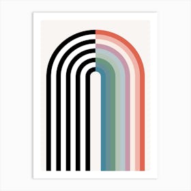 Cool Mid Century Rainbow Art Print