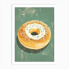 Cream Cheese Bagel Art Print