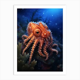 Star Sucker Pygmy Octopus Illustration 3 Art Print