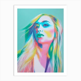 Avril Lavigne Colourful Illustration Art Print