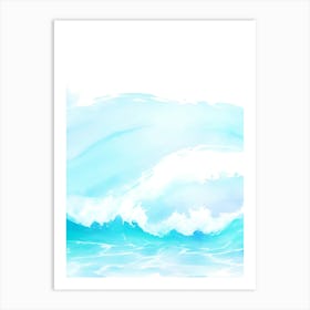 Blue Ocean Wave Watercolor Vertical Composition 104 Art Print