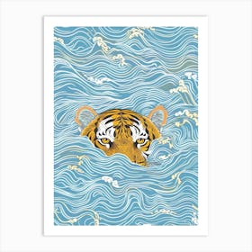 Tiger In The Water 11 Art Print