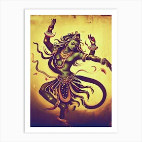 Lord Siva Dancing AI Vintage Art Art Print