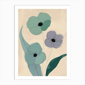 Three Flowers 5 Art Print