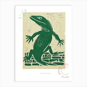 Lizard On The Brick Wall Bold Block 3 Poster Art Print