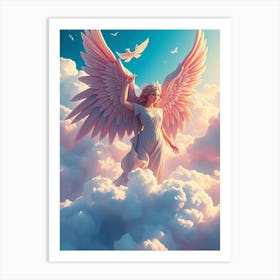 Angel In The Clouds Art Print