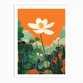 Boho Wildflower Painting Bloodroot Sanguinaria 1 Art Print