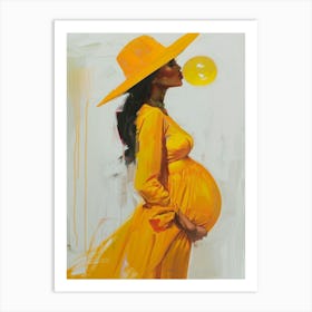 Pregnant Woman In Yellow Art Print