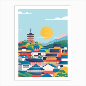 Himeji Japan Colourful Illustration Art Print