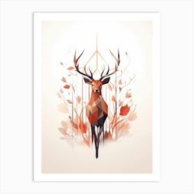 Deer Minimalist Abstract 3 Art Print