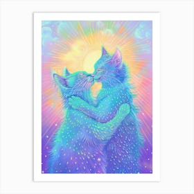 Two Cats Kissing 1 Art Print