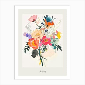 Peony 1 Collage Flower Bouquet Poster Art Print