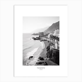 Poster Of Tenerife, Spain, Black And White Analogue Photography 2 Art Print
