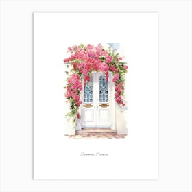 Cannes, France   Mediterranean Doors Watercolour Painting 2 Poster Art Print