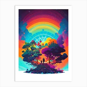 Rainbow Forest Art Print