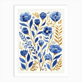 Blue Flowers 61 Art Print