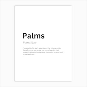 Palms Definition Meaning Art Print