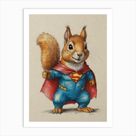 Super Squirrel 3 Art Print