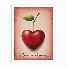 I Love Cherries Art Print