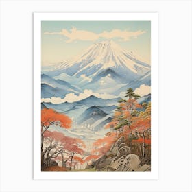 Shosenkyo Gorge In Yamanashi, Ukiyo E Drawing 4 Art Print