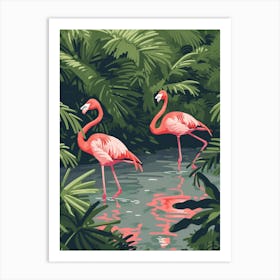 Greater Flamingo Pakistan Tropical Illustration 6 Affiche