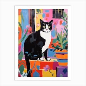 Painting Of A Cat In Marrakech Morocco Art Print
