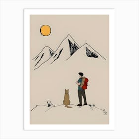 Hiking With Dogs  Art Print