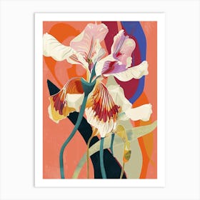 Colourful Flower Illustration Sweet Pea 4 Art Print