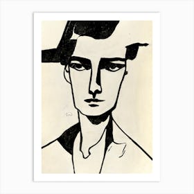 Male Sketch Portrait 2 Art Print