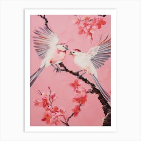 Vintage Japanese Inspired Bird Print House Sparrow 1 Art Print