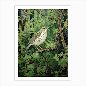 Ohara Koson Inspired Bird Painting Hermit 4 Art Print
