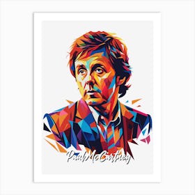 The Beatles Paul Mccartney 03 Portrait Music Icon WPAP Pop Art Style Art Print