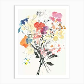 Gypsophila 4 Collage Flower Bouquet Art Print