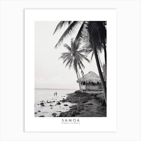 Poster Of Samoa, Black And White Analogue Photograph 1 Art Print