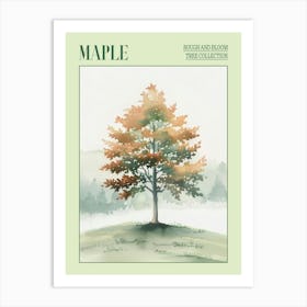 Maple Tree Atmospheric Watercolour Painting 2 Poster Art Print