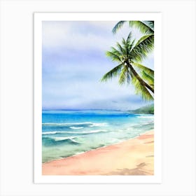 Radisson Beach 2, Bali, Indonesia Watercolour Art Print