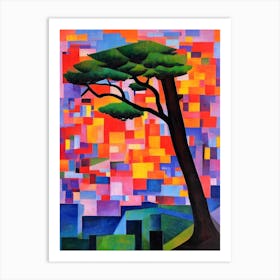 Atlas Cedar Tree Cubist Art Print