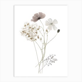 Minimalist Wildflower Botanical Neutral Flower Art Print
