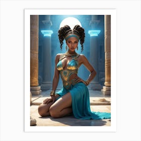 Beautiful And Sexy African American Princess 2 Art Print