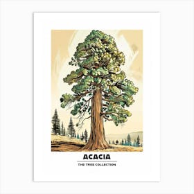 Acacia Tree Storybook Illustration 3 Poster Art Print