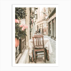 Table And Chairs In Venice Art Print